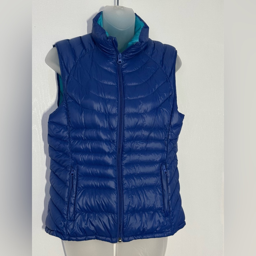 Bernardo Goose Down Puffer Vest Size M Blue/Aqua Teal